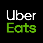 A black background with the words " uber eats ".